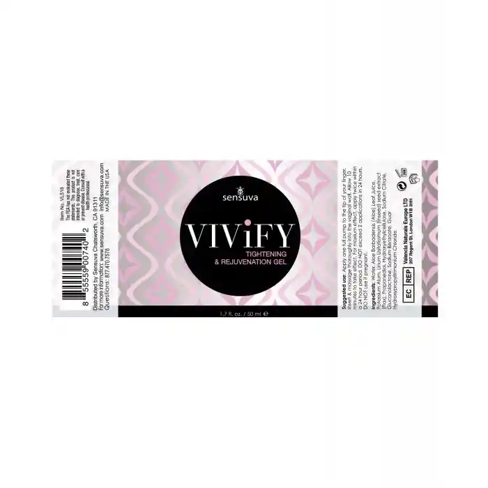 Estrechante Vivify Tightening Gel Sensuva 50 Ml