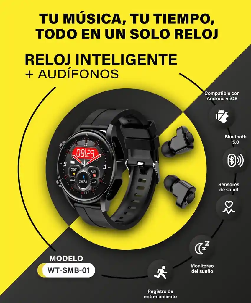 Wattana Reloj Inteligente + Audífonos Wt-smb-01 Smarbeta