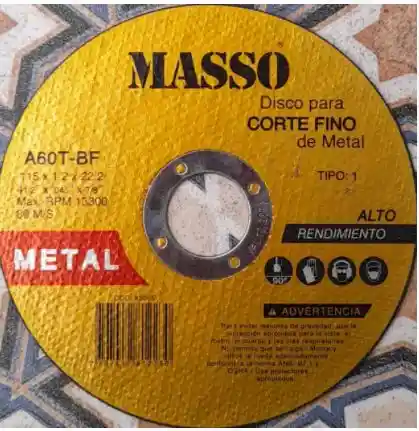 Disco Corte Fino De Metal 4.1/2" Masso