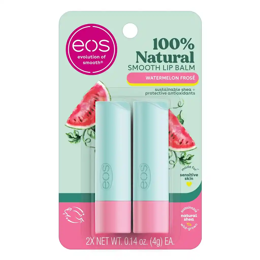 Eos Bálsamo Labial 100% Natural De Sandía Frosé - Watermelon Frosé Para Hidratar Los Labios Secos 0,14 Oz (4 G)