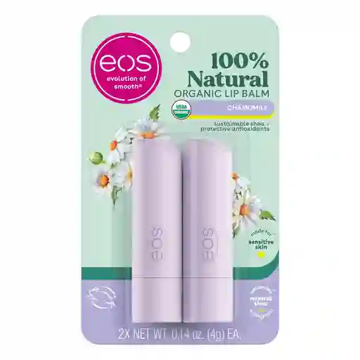 Eos Bálsamo Labial 100% Natural De Manzanilla - Chamomile Para Hidratar Los Labios Secos 0,14 Oz (4 G)