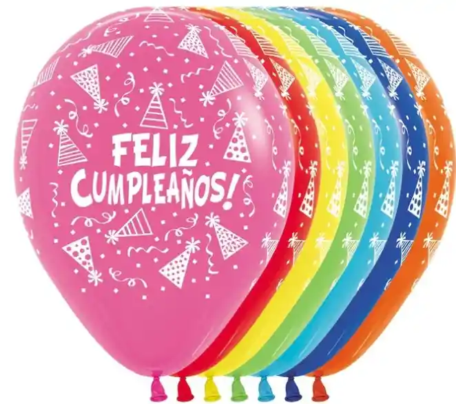 Globos Feliz Cumpleaños Gorritos Fashion Surtido