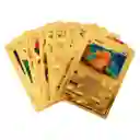 Cartas X55 Pokémon Metalizadas Coleccionables Juego Mesa Dorada