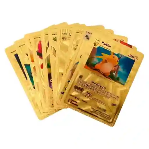 Cartas X55 Pokémon Metalizadas Coleccionables Juego Mesa Dorada