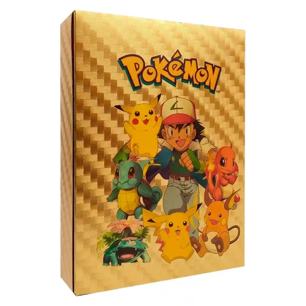 Cartas X55 Pokémon Metalizadas Coleccionables Juego Mesa Dorada