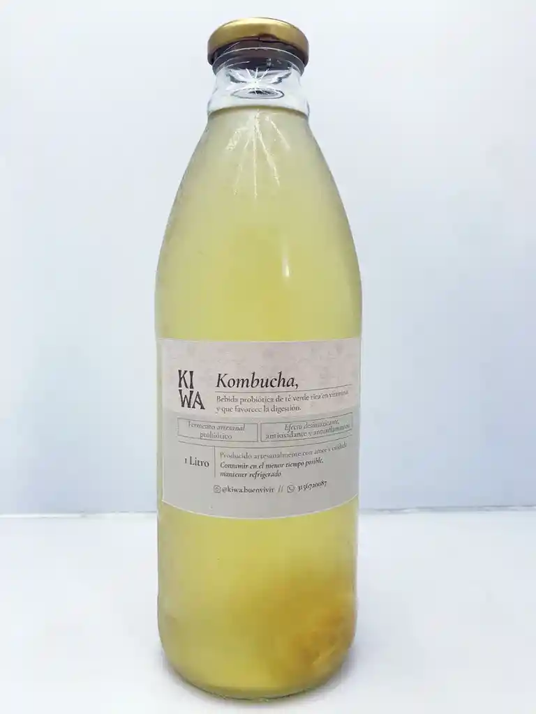 Kombucha Artesanal 1000ml Kiwa Jengibre