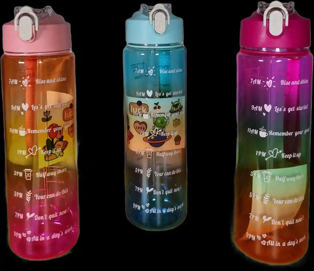 Termo De Agua Botella 900ml Sedentarismo Gym Motivacional 900 Ml