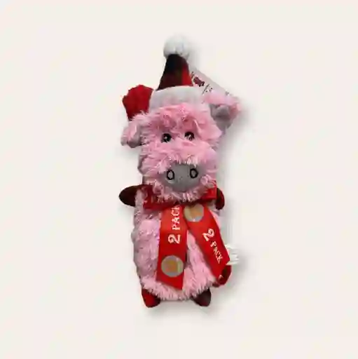 Juguete Para Perro Piggy Navideño + Hueso Navideño