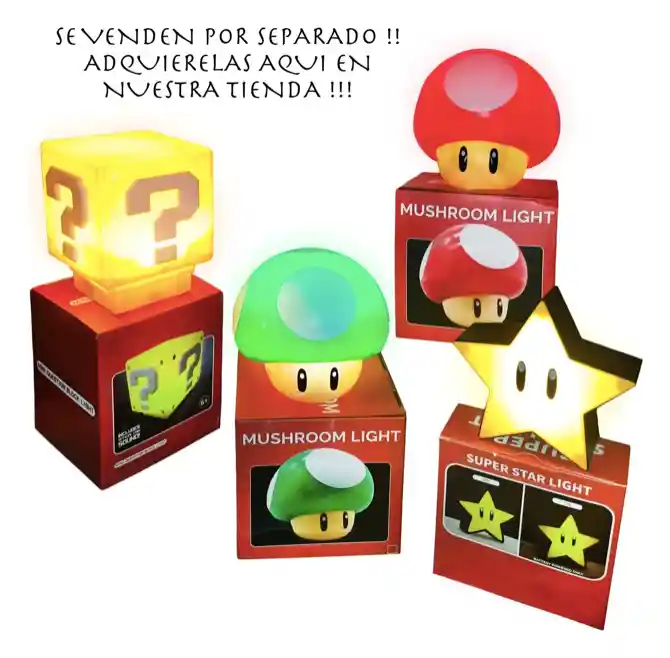 Lámpara Recargable Super Mario Bros Toad Rojo Con Sonidos Retro