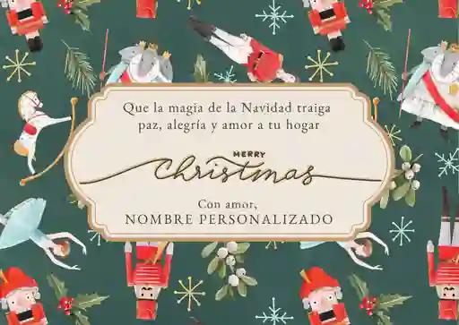 Tarjeta De Navidad Media Carta Mensaje Personalizado