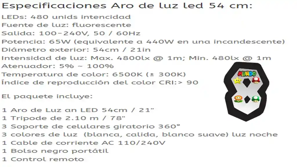 Aro De Luz 54cm Profecional Calidad Extrema