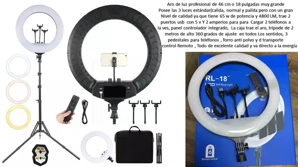 Aro De Luz Profecional 46 Cm Calidad Extrema