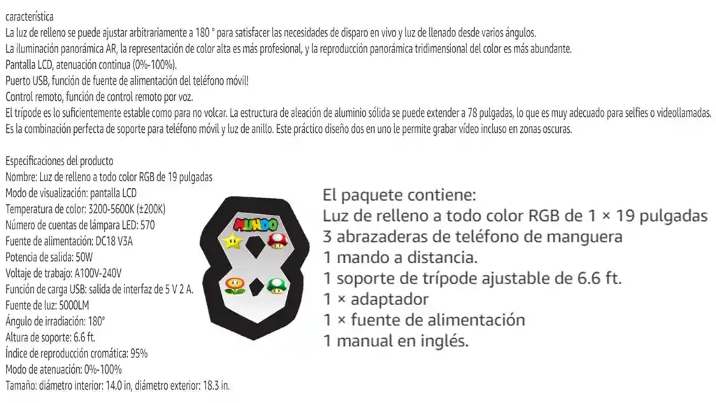 Aro De Luz Profesional 56 Cm Rgb Calidad Extrema