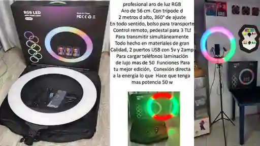 Aro De Luz Profesional 56 Cm Rgb Calidad Extrema