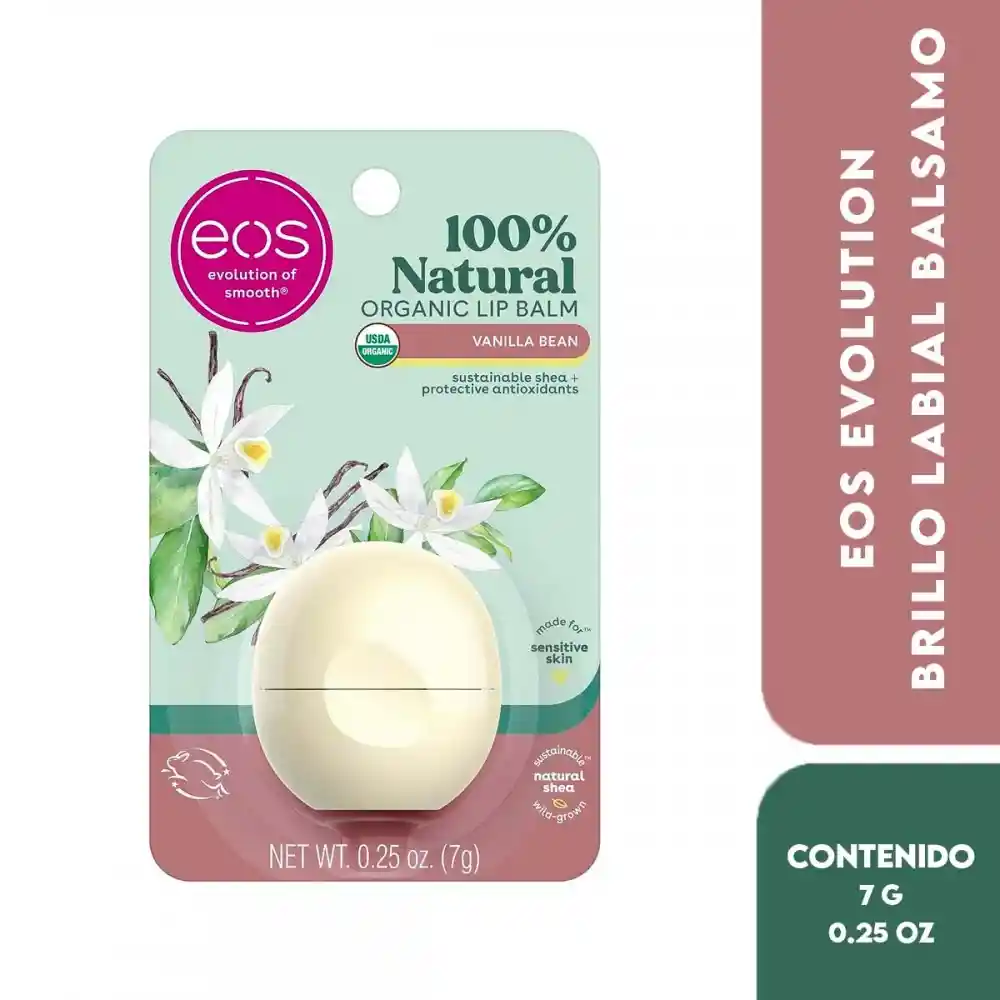 Eos Evolution Of Smooth Brillo Labial Balsamo Vainilla Bean 0.25 Oz (7g)