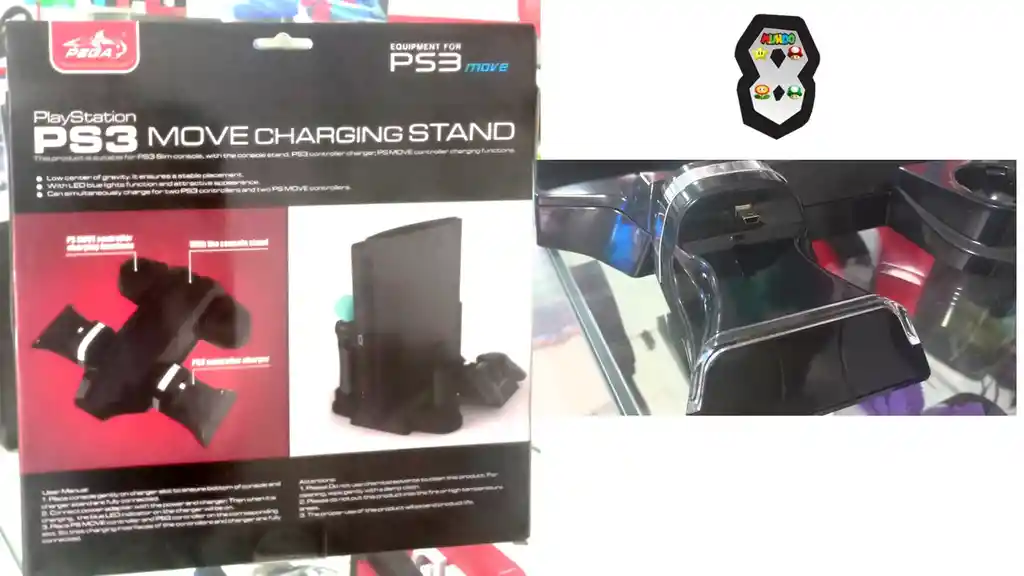 Base Vertical Play 3 Slim Carga Controles