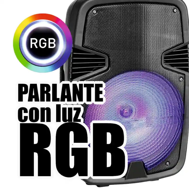 Parlante Korbix Recargable 6.5 Pulgadas 5400w Luz Led Rgb