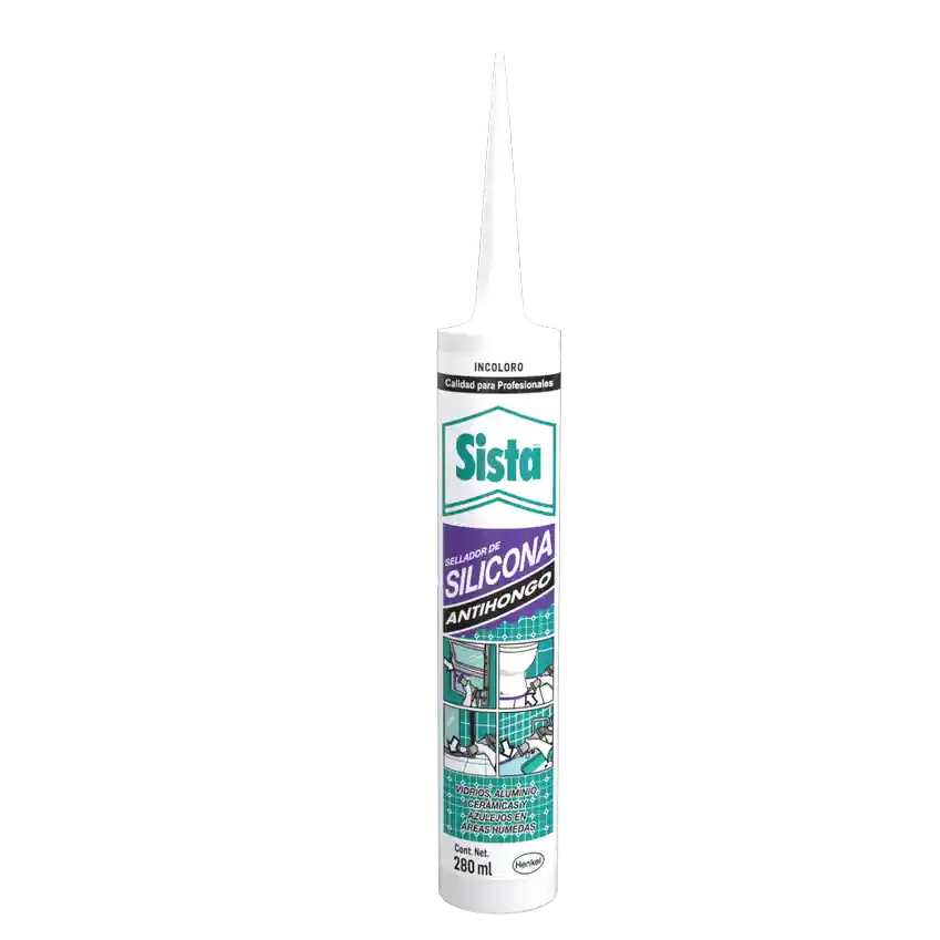 Silicona Transparente Antihongos Sista Transparente X280ml