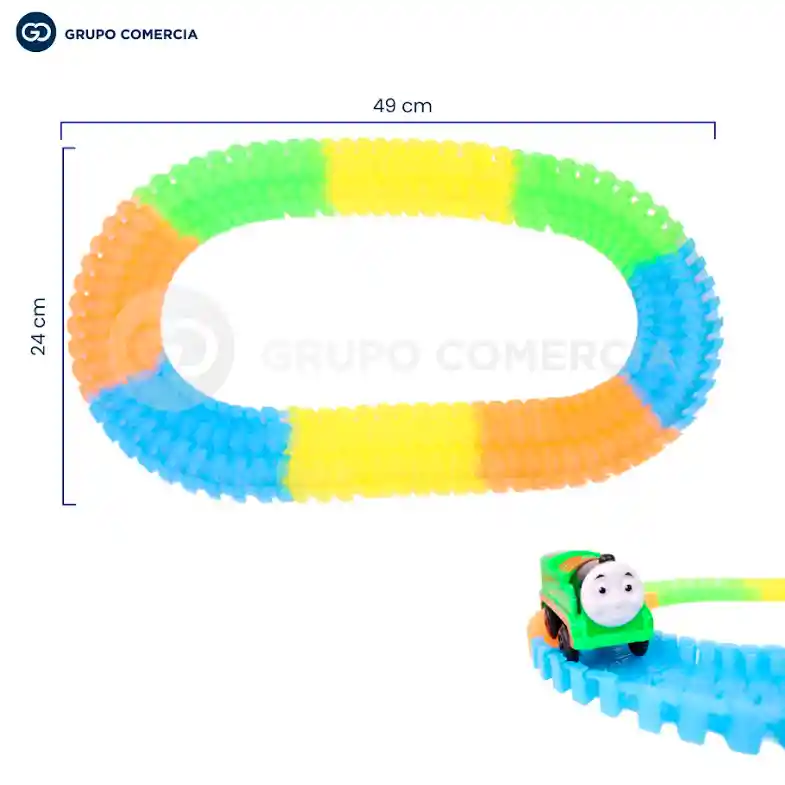 Pista Armable Tren Juguete Para Niños Luz Led Y Sonido