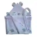 Toalla Delantal Con Capota Para Bebé- Elefantes Azules