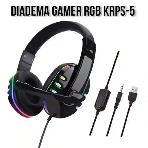 Diadema Gamer Krps-5 Con Luz Rgb