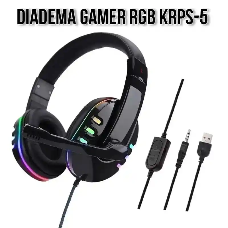 Diadema Gamer Krps-5 Con Luz Rgb
