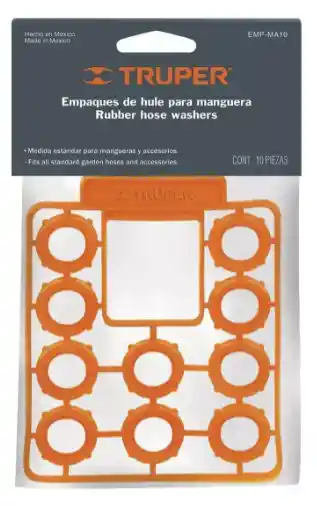 10 Empaques De Hule Para Manguera Medida Standard Truper