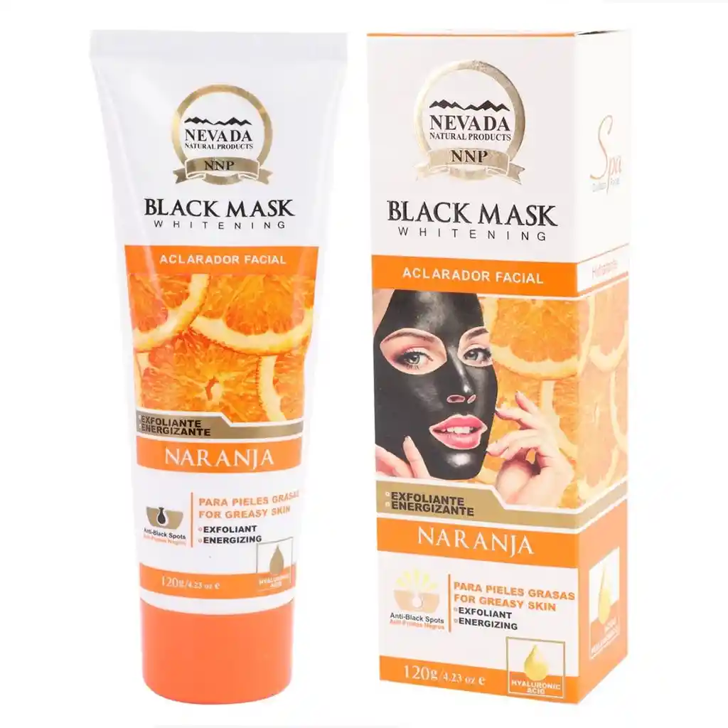 Nevada Mascarilla Black Mask De Naranja Aclarador Facial 120g