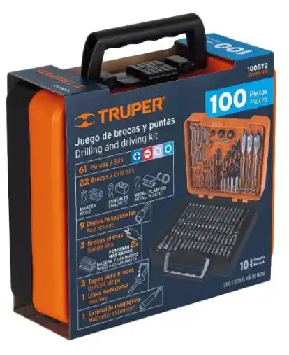 Juego De Brocas Y Puntas, 100 Piezas Truper