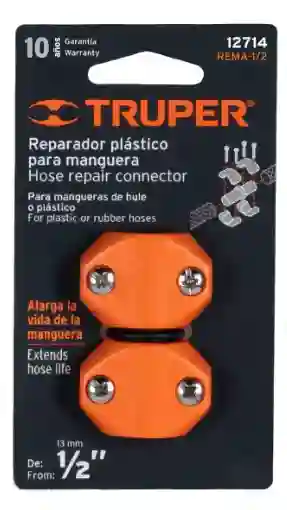 Conexion Plastica Manguera Reparador Unión Rápido 1/2 Truper