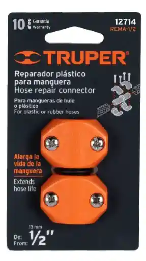 Conexion Plastica Manguera Reparador Unión Rápido 1/2 Truper