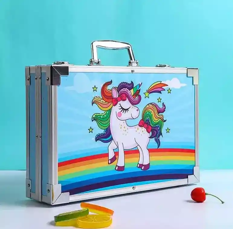 Set De Arte De Lujo 145 Piezas Caja De Aluminio Para Niños