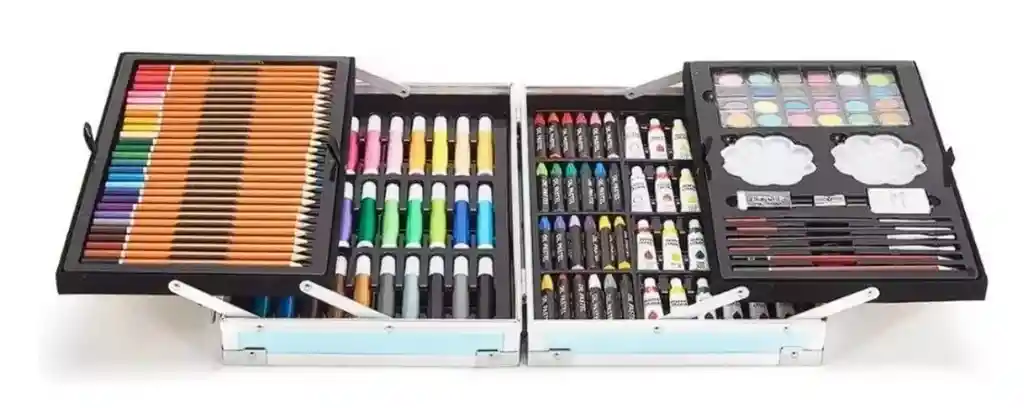 Set De Arte De Lujo 145 Piezas Caja De Aluminio Para Niños