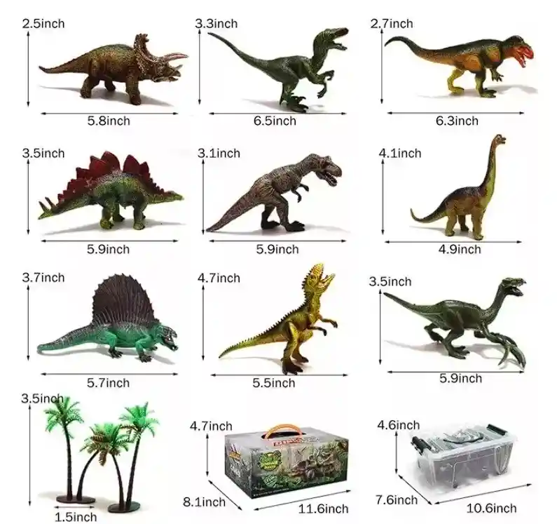 Juego De Dinosaurios Con Tapete Estuche 12 Piezas