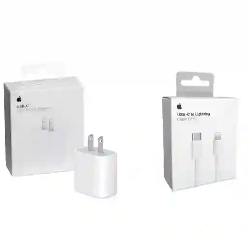 Cargador Iphone Carga Rapida 20w Aaa + Cable 2 Metros Tipo C Lightning