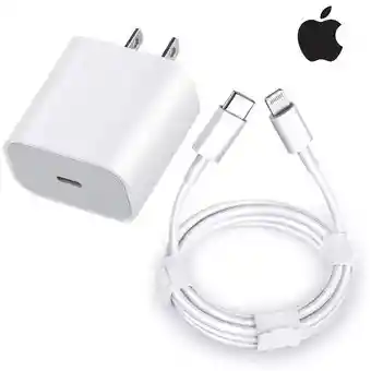 Cargador Iphone Tipo C 20w + Cable Iphone Usb-c (1metros) Carga Rapida Aaa 1:1