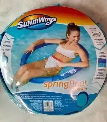 Swimways- Spring Float Papasan - Dark Blue/light Blue New