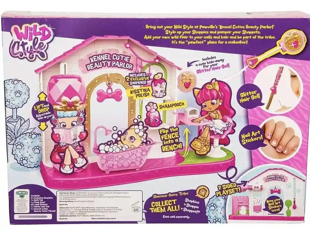 Shopkins Wild Style Kennel Cuties Beauty Playset 48 Items