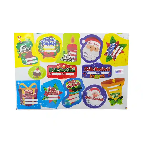 100 Stickers Tarjetas De Regalo Navideñas Adhesivas