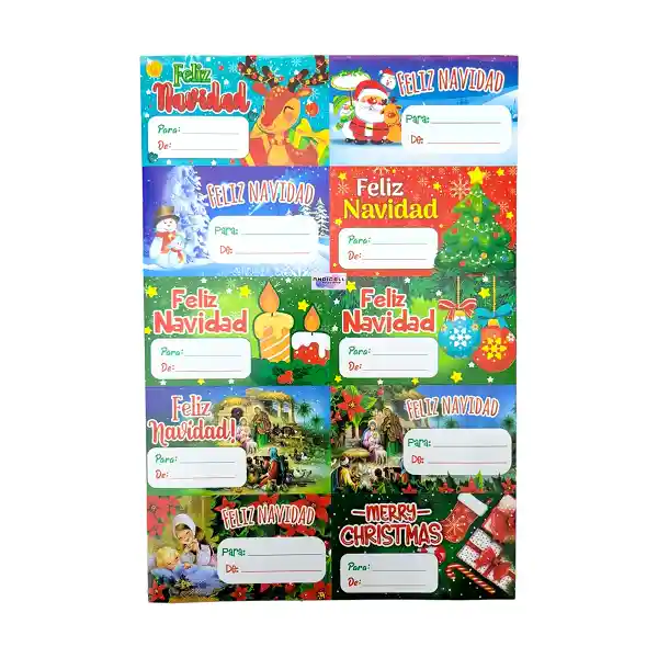 100 Stickers Tarjetas De Regalo Navideñas Adhesivas