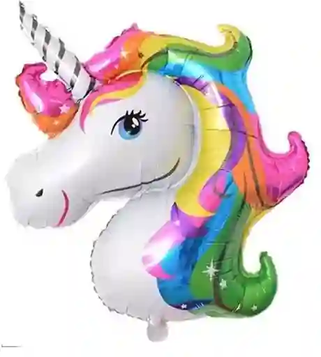 Globo Metalizado Unicornio Colores Vivos Tamaño Grande