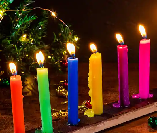 Velas Para Farol Noche De Velitas Navideñas Multicolor San Marcos Larga 17 Cm Paq X 10 Und