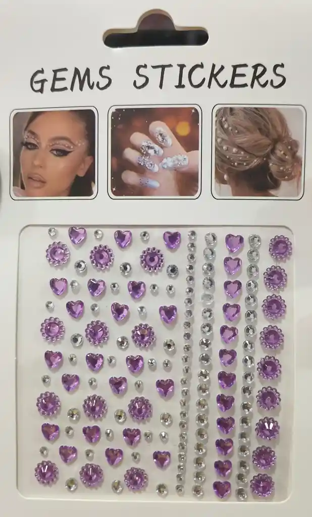 Gemas De Diamante Morado- Maquillaje - Uñas- Cabello