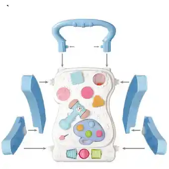 Andadera Musical Y Mesa Didactica Con Actividades Para Bebe Azul 999c