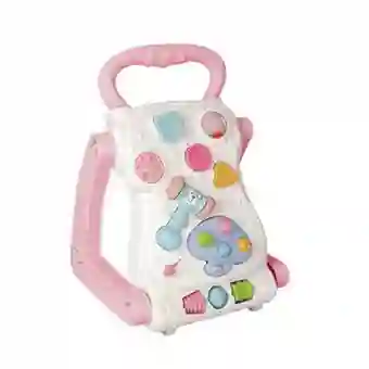 Andadera Musical Y Mesa Didactica Con Actividades Para Bebe Rosa 999c