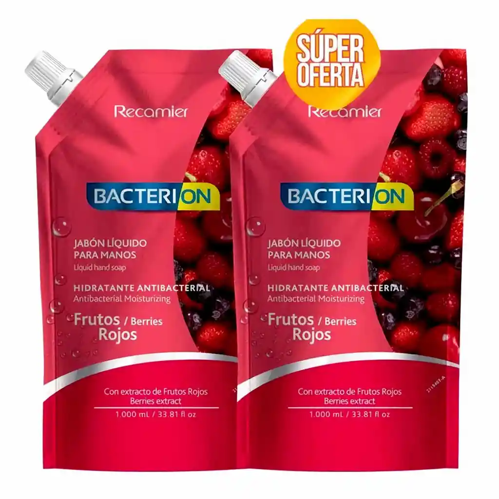 Bacterion Jabon Liquidofrutos Rojos X1000 Ml Precio Especial