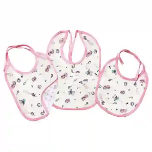 Trio Baberos Frazada Landi Baby Color Rosa V392