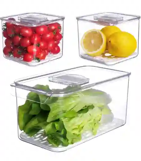 Contenedores De Refrigerador Set X 3