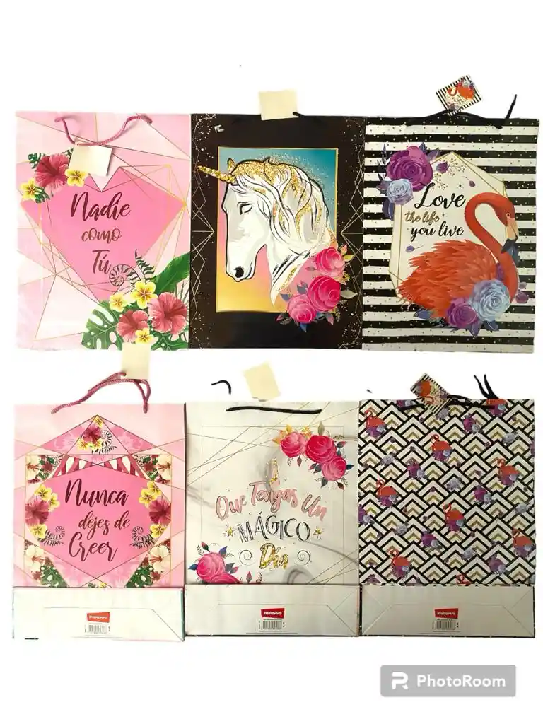 Bolsa De Regalo Jumbo Para Mujer Diseños Surtidos 45 Alto X 33ancho