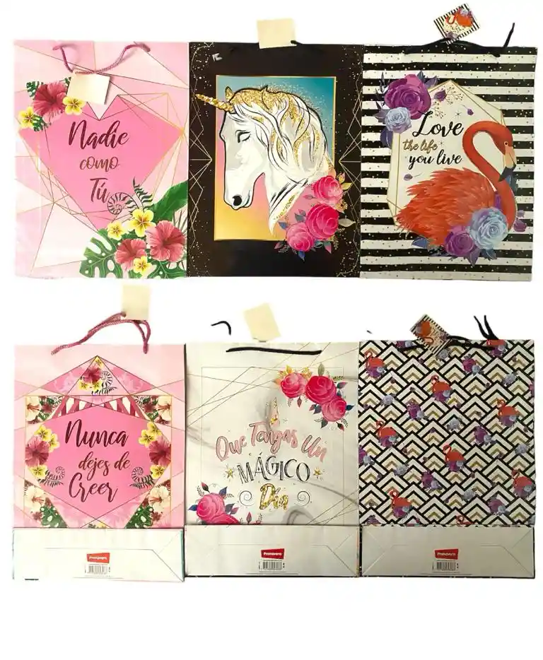 Bolsa De Regalo Jumbo Para Mujer Diseños Surtidos 45 Alto X 33ancho